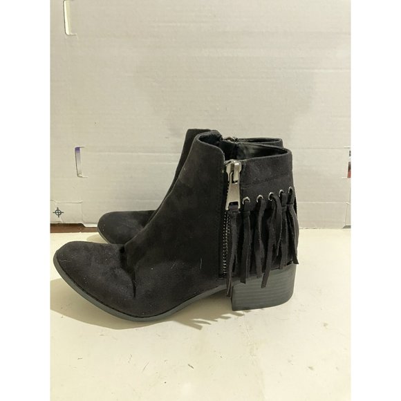 City Classified Black 3.5"block Heel Round Toe Ankle Boot WOMEN Size 8.5 - Picture 3 of 8